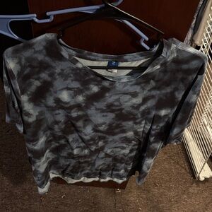 Old Navy Blue and Black Tie-Dye Short Sleeve Tee